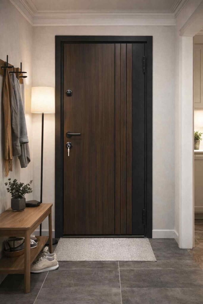 Sigurnosna vrata u boji - Antracit, grafit, drvo-dekor tonovi za hodnik stana + galerija