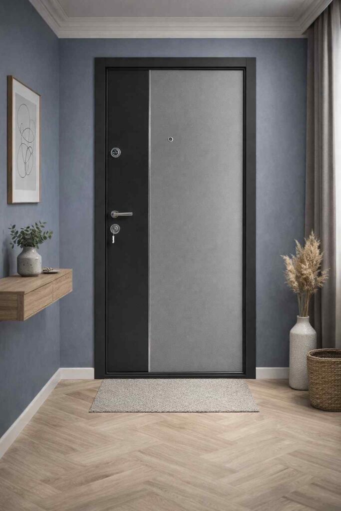 Sigurnosna vrata u boji - Antracit, grafit, drvo-dekor tonovi za hodnik stana + galerija